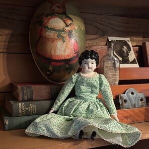 China Doll Porcelain vintage with green dress